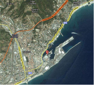 Savona Hafen Satelitenaufnahme